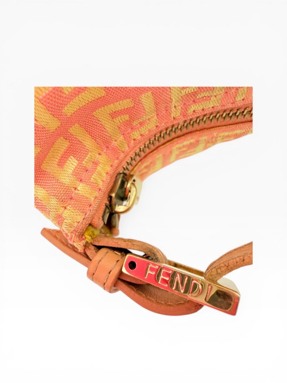 Fendi Zucca Zuccino Pink Canvas Pochette Shoulder Bag - Picture 12 of 15